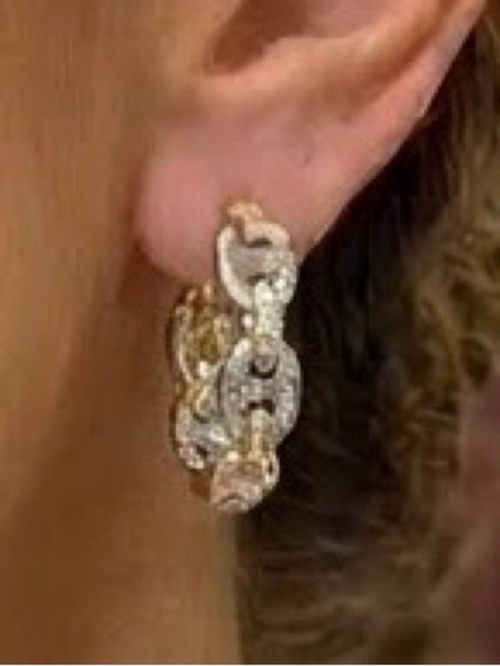 Gold and Silver Mariner 1 Inch Hoop Drop Earrings - Women Jewelry